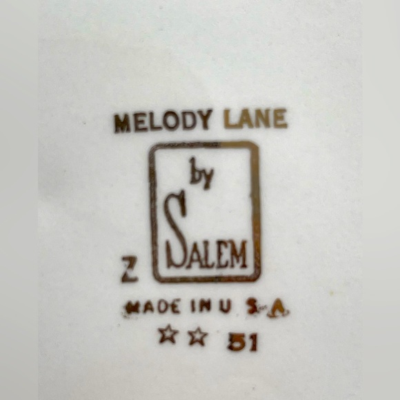 Vintage MELODY LANE by SALEM Lot of 4 Appetizer Bread Plates Pink & White Roses - Picture 5 of 5